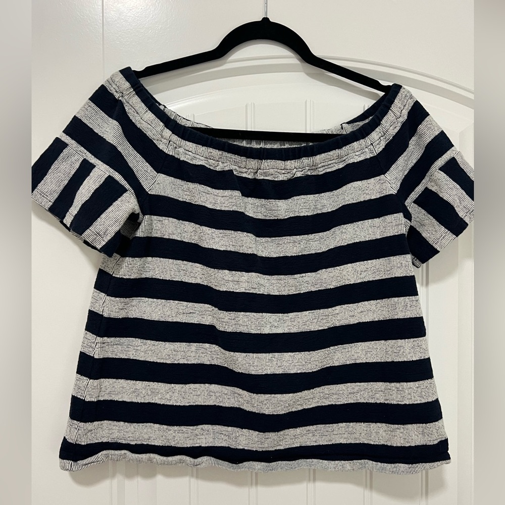 Madewell Black and White Striped Top